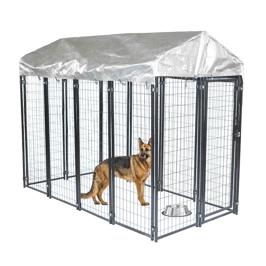 Pet Basic 1.83 x 2.43 x 1.22m Dog Kennel Enclosure Waterproof Lockable Gate