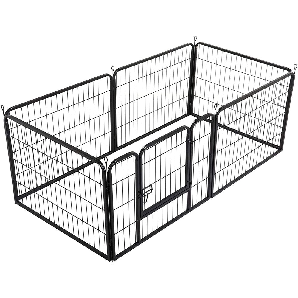 6 and 8-Panel Pet Playpen Exercise Cage - Portable Fence for Dogs, Cats, Puppies, and Bunnies