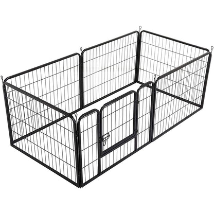 6 and 8-Panel Pet Playpen Exercise Cage - Portable Fence for Dogs, Cats, Puppies, and Bunnies