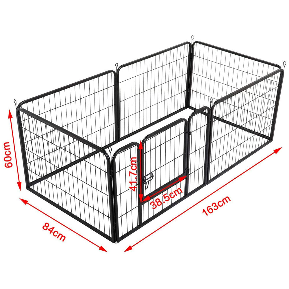 6 and 8-Panel Pet Playpen Exercise Cage - Portable Fence for Dogs, Cats, Puppies, and Bunnies