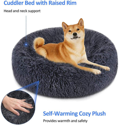 Plush Comfort: Round Washable Soft Dog Bed for Pet Kennels and Cat Bed Mats