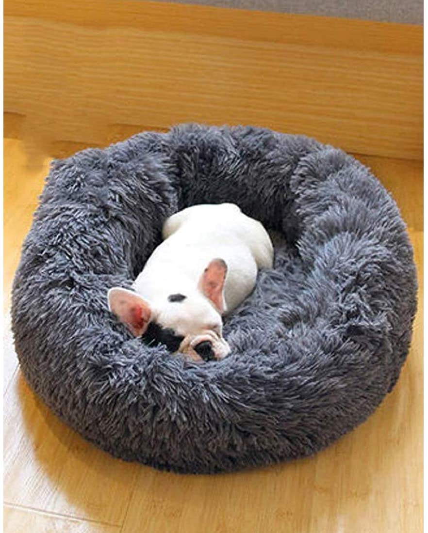 Plush Comfort: Round Washable Soft Dog Bed for Pet Kennels and Cat Bed Mats