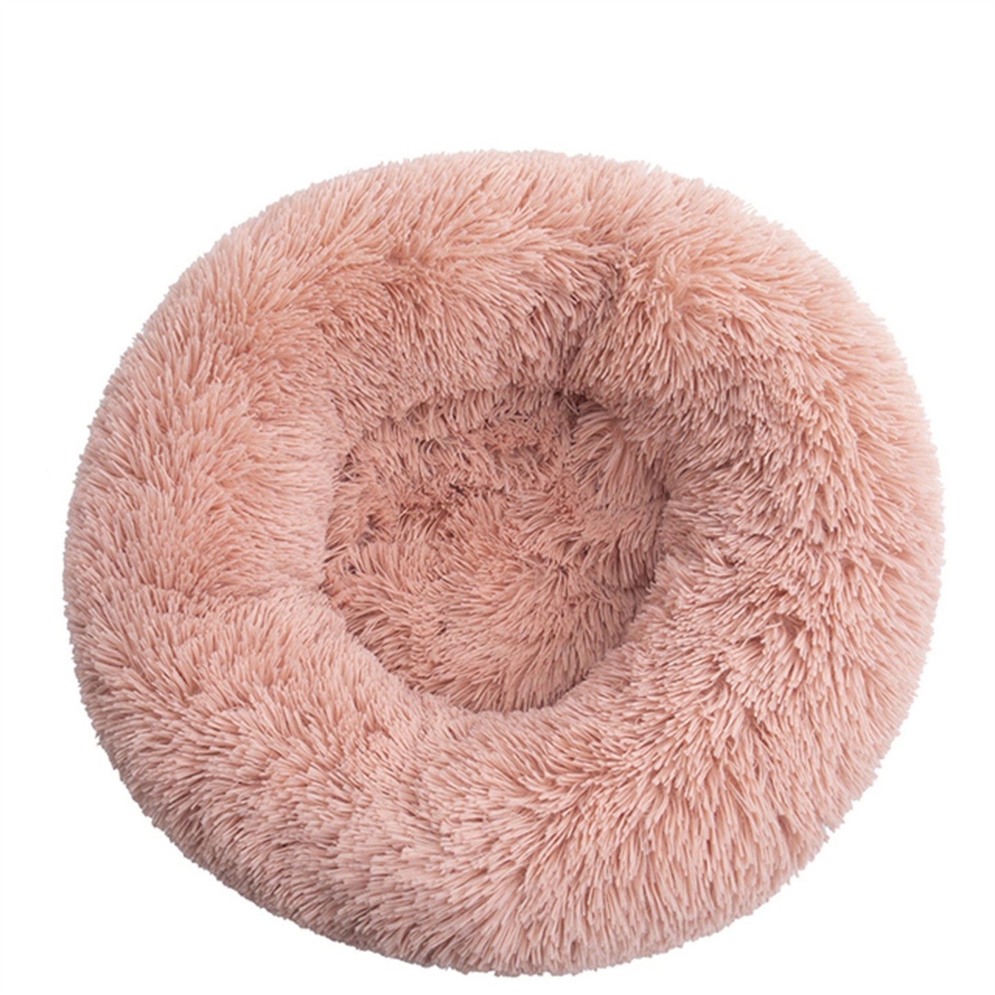 Pet Dog Bedding Warm Plush Round Comfortable Nest Comfy Sleep kennel Pink M 70cm