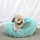 Pet Dog Bedding Warm Plush Round Comfortable Nest Comfy Sleep Kennel Green 100cm