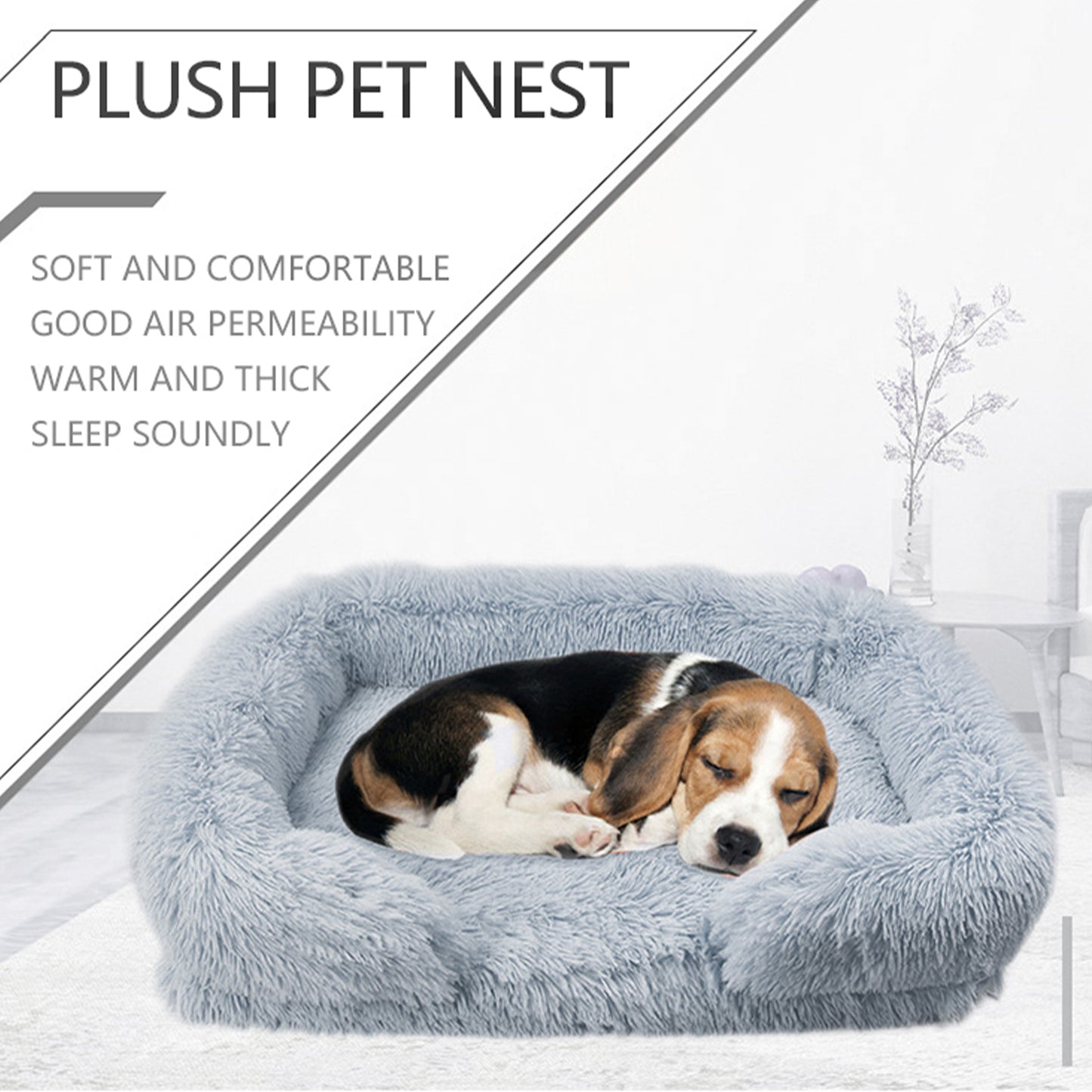 Pet Dog Comfort Bed: Plush, Comfortable Nest with Removable Cleaning Kennel