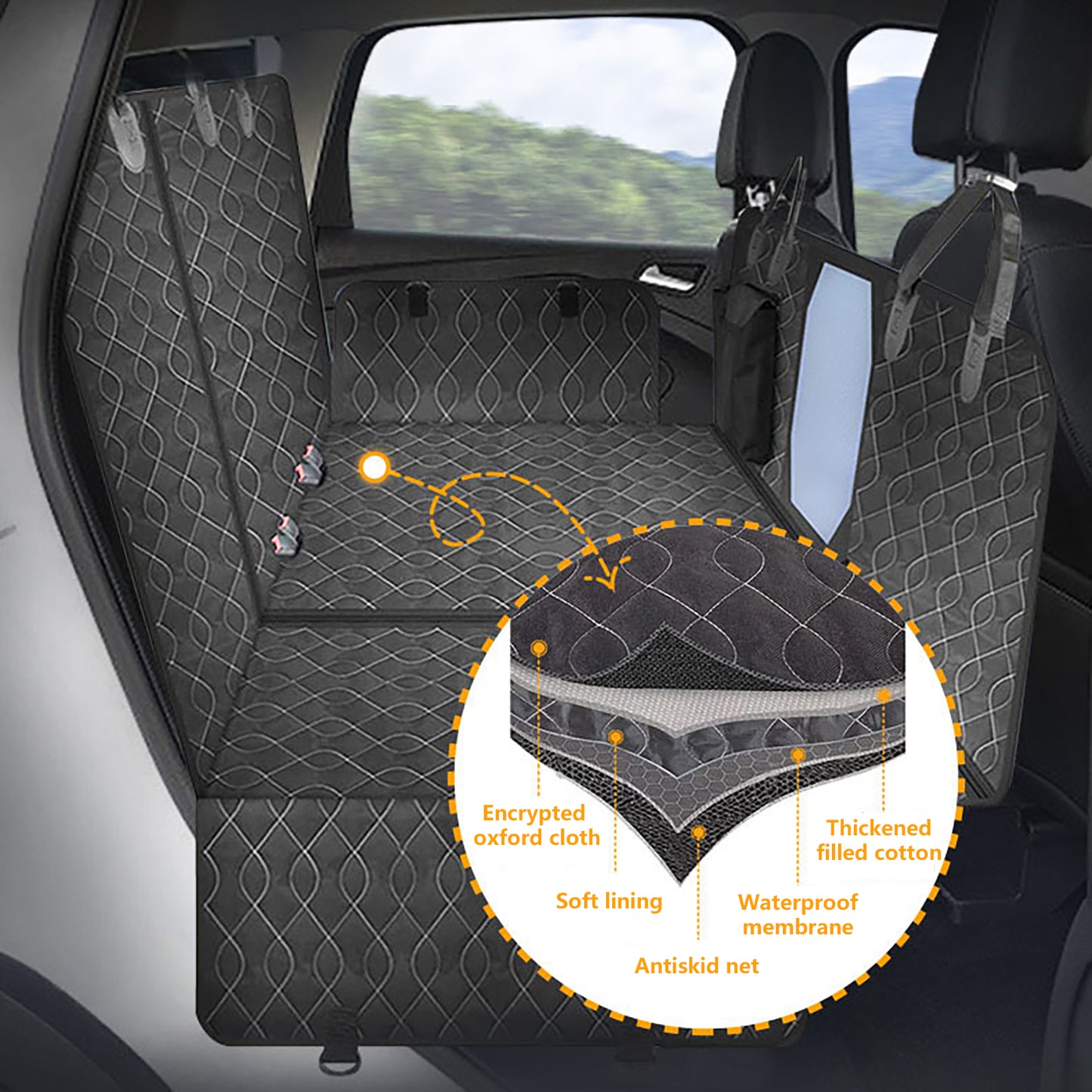 4-in-1 Multi-Function Car Seat Cover - Waterproof Hammock Protective Pad