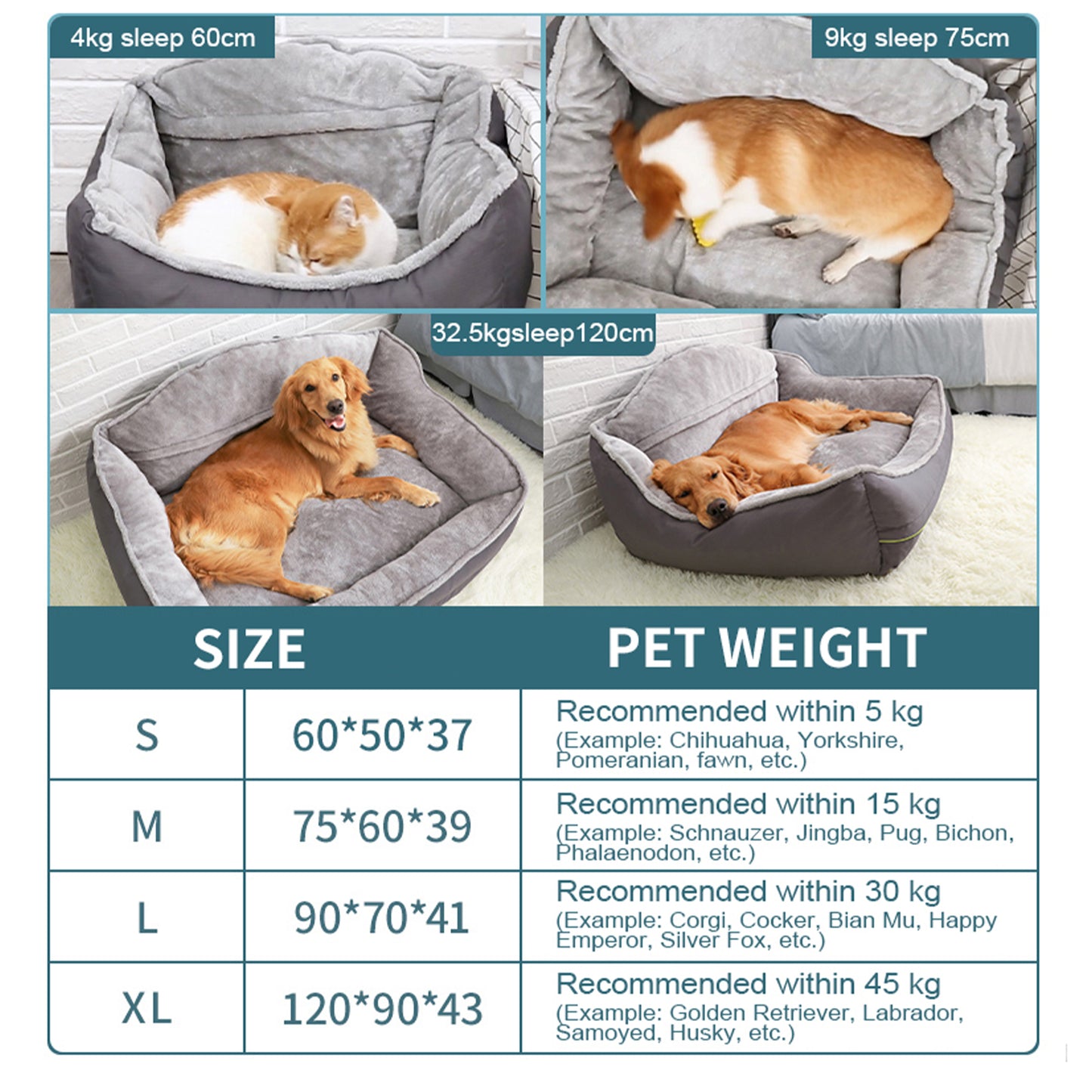 Sofa-Style Dog Bed with Waterproof, Washable Soft High Back for Comfy Sleeping in Kennels