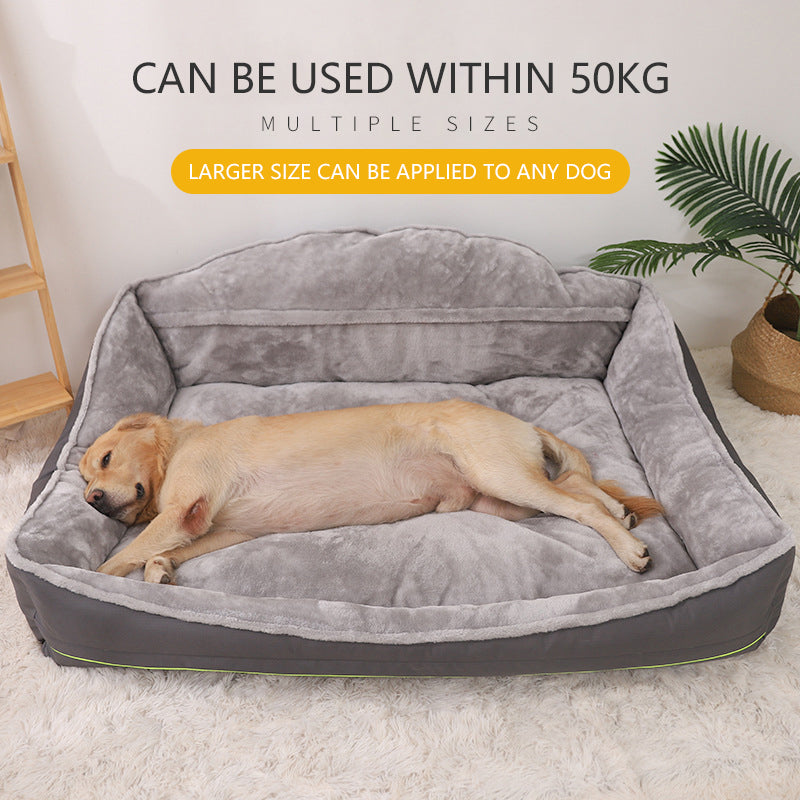 Sofa-Style Dog Bed with Waterproof, Washable Soft High Back for Comfy Sleeping in Kennels