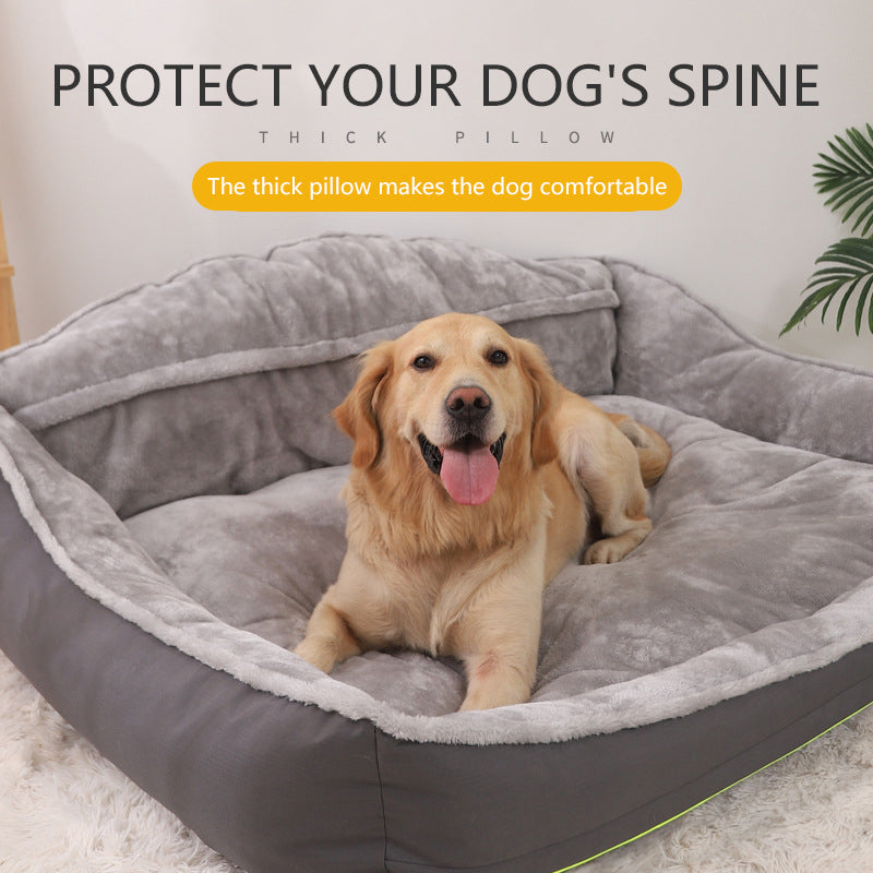 Sofa-Style Dog Bed with Waterproof, Washable Soft High Back for Comfy Sleeping in Kennels