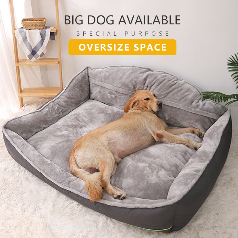 Sofa-Style Dog Bed with Waterproof, Washable Soft High Back for Comfy Sleeping in Kennels