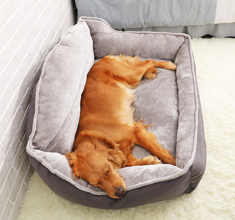 Sofa-Style Dog Bed with Waterproof, Washable Soft High Back for Comfy Sleeping in Kennels