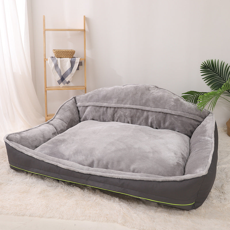 Sofa-Style Dog Bed with Waterproof, Washable Soft High Back for Comfy Sleeping in Kennels