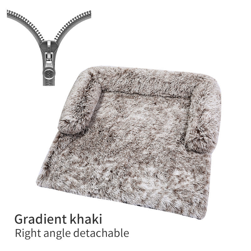 Introducing the Ultimate in Pet Comfort: The Super Luxe Deep-Dish Shaggy Fur Donut Bed - Gray or Coffee