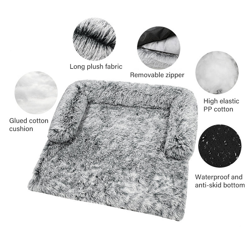 Introducing the Ultimate in Pet Comfort: The Super Luxe Deep-Dish Shaggy Fur Donut Bed - Gray or Coffee