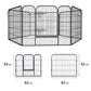 Heavy Duty Foldable Metal Dog Fence - 6 & 8 Panel Options (Black) | Comfortable Pet Playpen