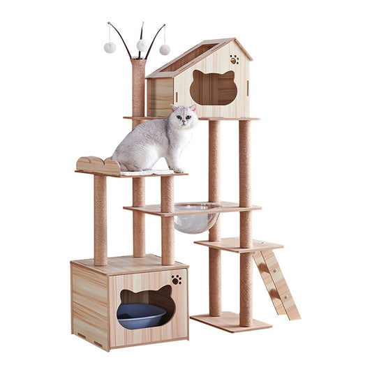 160cm Cat Tree Scratching Post House Condo Furniture Feline Scratcher Tower Toys