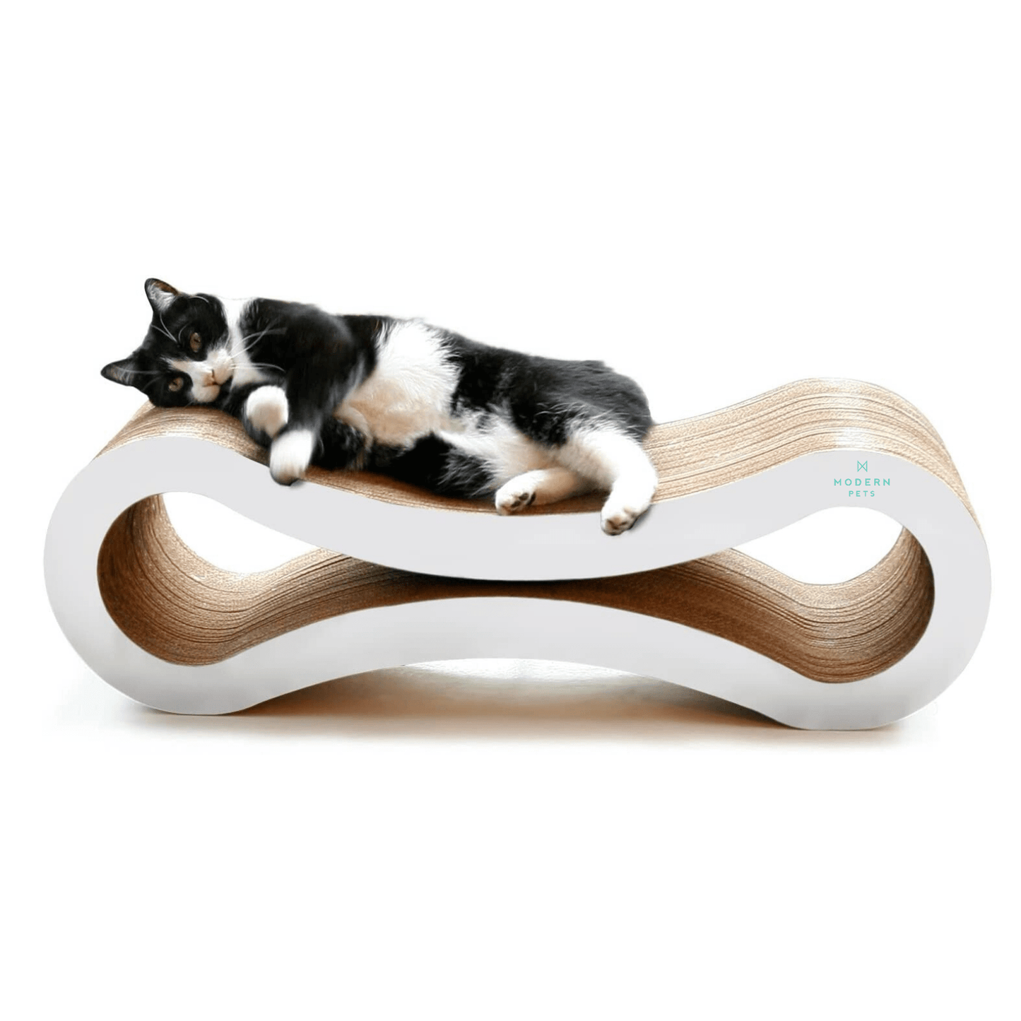 Infinity Lounge Cat Scratcher in White and Storm Grey