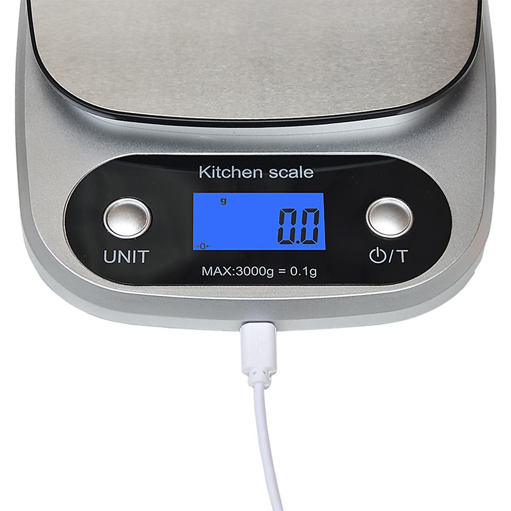 High Precision Kitchen Scale Rechargable Food Scale Digital 3KG