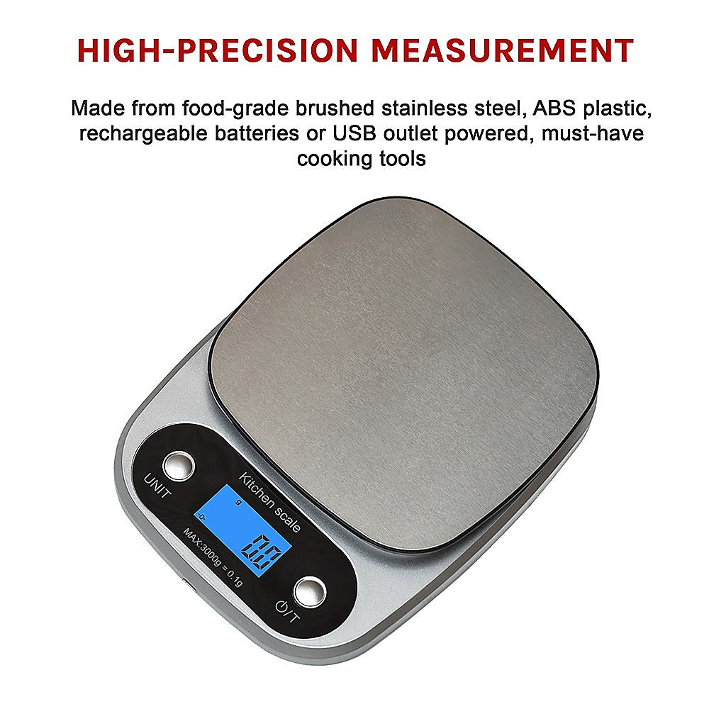 High Precision Kitchen Scale Rechargable Food Scale Digital 3KG