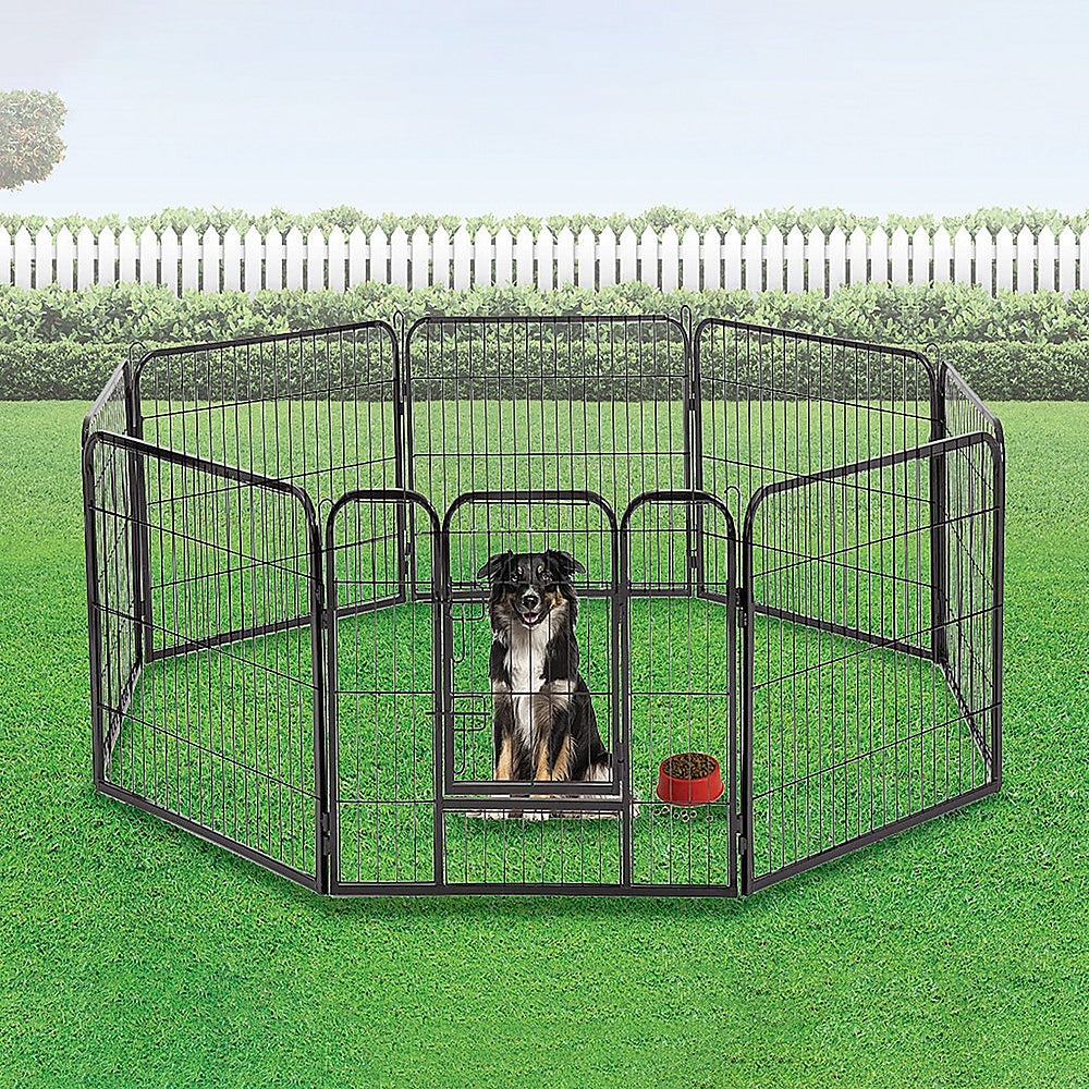 8 Panel Heavy Duty Pet Dog Playpen Puppy Exercise Fence Enclosure Cage