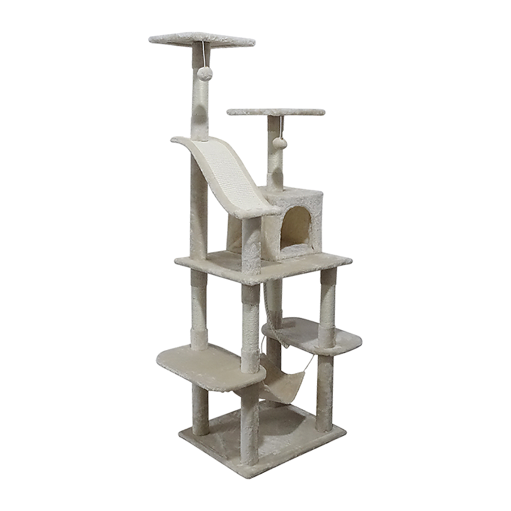 171cm Cat Tree Trees Scratching Post Scratcher Tower Condo House - Beige